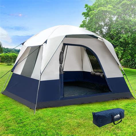 Weisshorn 4 Person Canvas Camping Tent Navy And Grey