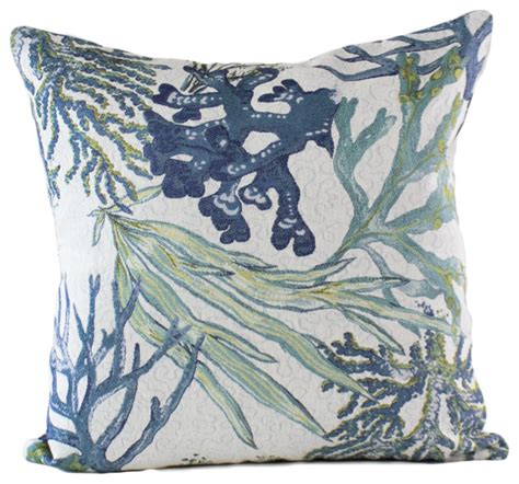 20x20 Coral Reef Oceanside Decorative Throw Pillow Beach Style