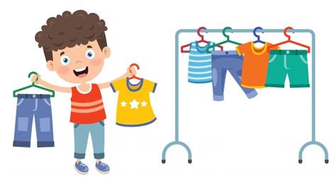 Premium Vector Little Kid And Colorful Clothes