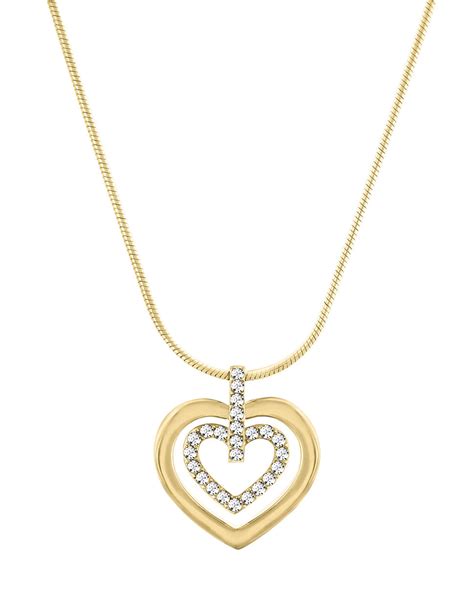 Swarovski Circle Heart Crystal And Two Tone Pendant Necklace In