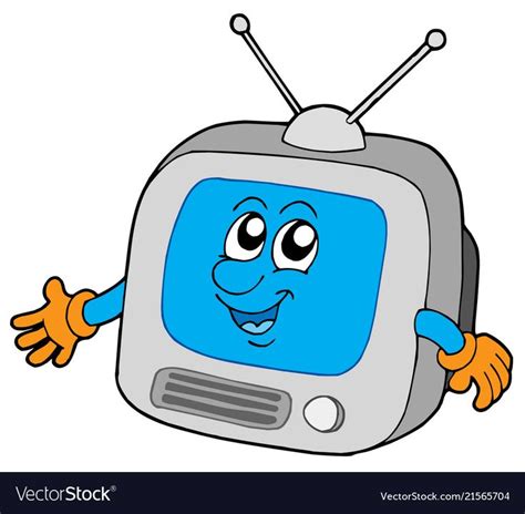 Cute Television On White Background Vector Illustration Download A