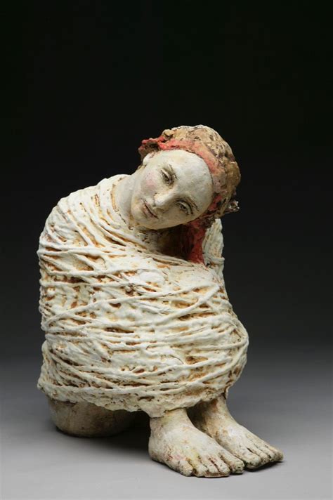 Wrapped Human Sculpture Sculpture Clay Abstract Sculpture Ceramic