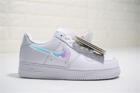 Nike Air Force 1 100 White Replaceable Iridescent Swoosh