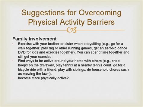 Addressing Barriers To Physical Activity Module B Lesson