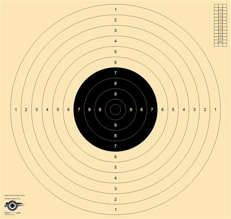 Zielscheiben 14 x 14 cm 100 st. Schießscheiben-Shop | BDMP Scheibe ISSF 25m/50m Pistole ...