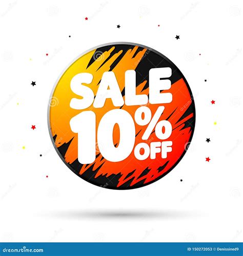 Sale 10 Off Discount Banner Design Template Extra Promo Tag Vector