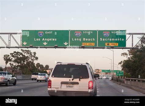 Freeway Expressway Road On Route To Lax Airport Los Angelesla