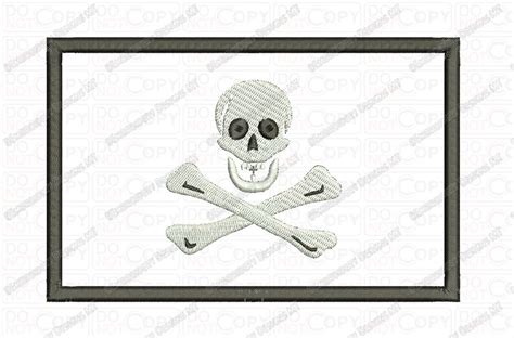 Jolly Roger Pirate Flag Applique Embroidery Design In 3x3 4x4 Etsy