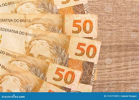 Notas Da Moeda Real Brasileira Dinheiro De Brasil Imagem De Stock