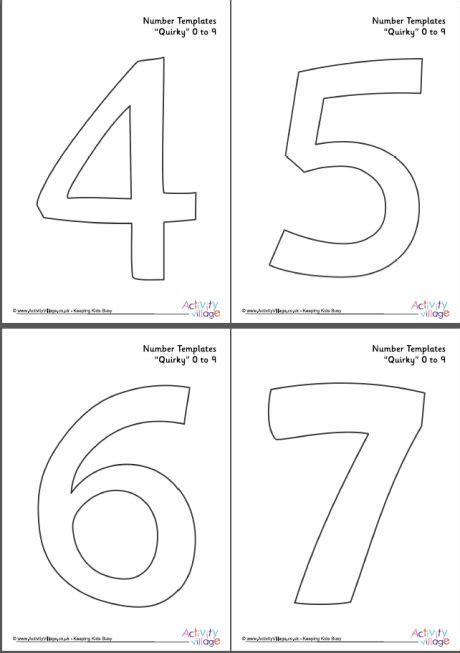 Number Templates 0 To 9 Quirky