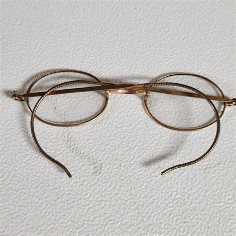 Antique Gold Filled Wire Rimmed Eye Glasses Small Chi Gem