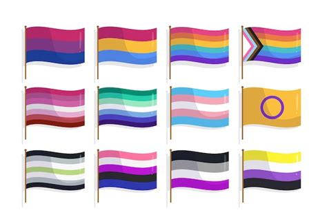 free vector pride month hand drawn flat lgbt flags