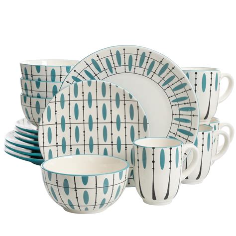 Laurie Gates Luminescent 16 Piece Hand Painted Dinnerware Set