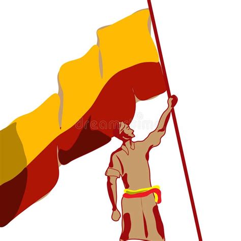 Kannada Flag Holding Man Stock Illustration Illustration Of Holding