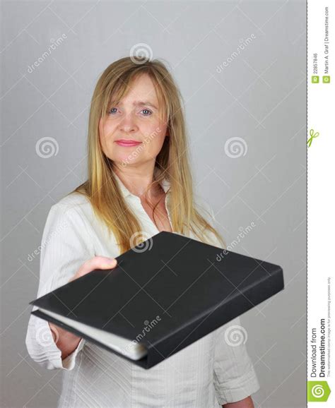 Personal Assistant Handing Over File Folder Stock Photo Image Of