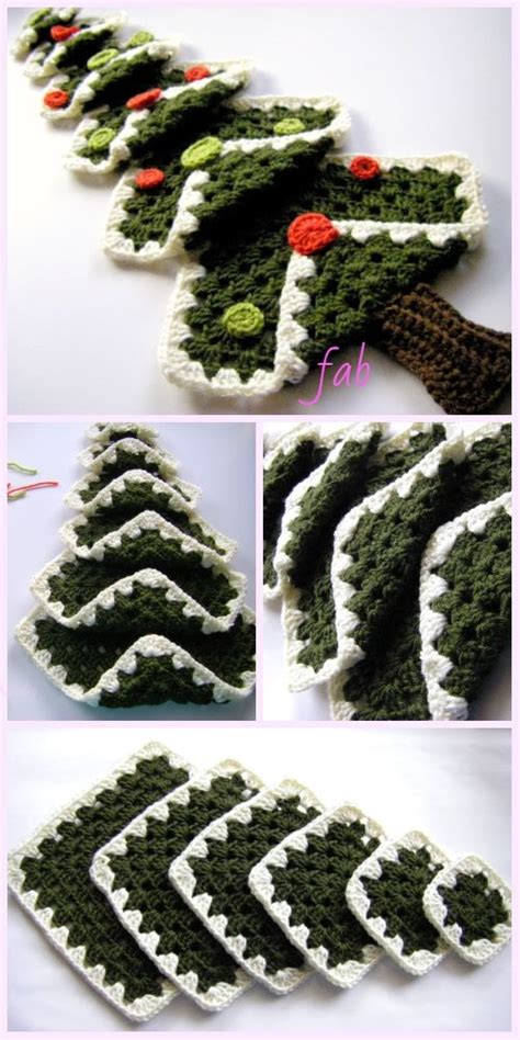 Vintage Granny Square Christmas Tree Free Crochet Pattern Video