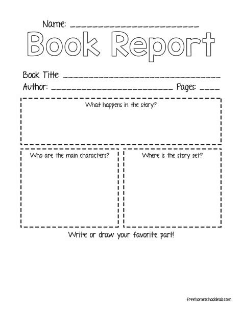 Free My Book Report Printable Instant Download