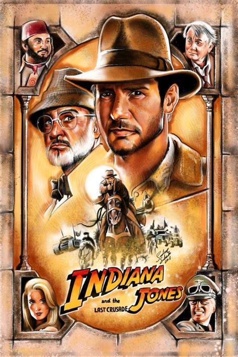 Indiana Jones And The Last Crusade Movie Poster Drawing And Etsy Uk