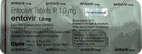 Entavir 1 Mg Tablet 10 Uses Side Effects Price And Dosage Pharmeasy