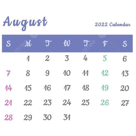 Gambar Kalender Warna Biru 2022 Di Bulan Agustus Agustus Kalender