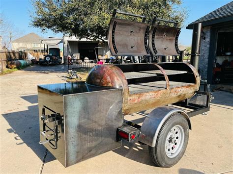 250 Gallon Smoker Steel Fire Pits Texas Custom Firewood Rack