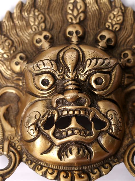 Tibetan Buddhist Deity Mahakala Wall Hanging Mask Exotic India Art