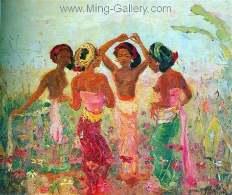 Famous Bali Artists Merpres Merpres Painting Baa0030 Pinturas Al Oleo