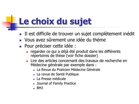 PPT La Thèse et le Mémoire de Recherche dans le DES de Médecine Générale PowerPoint