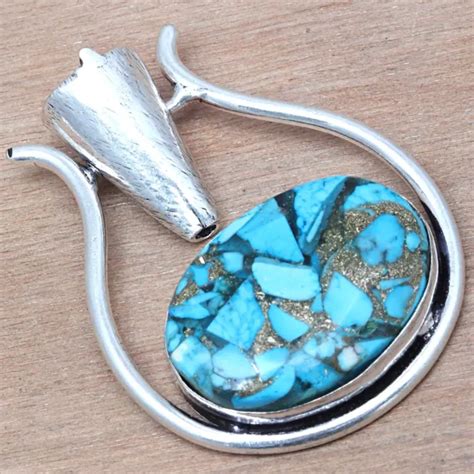 Silver Blue Copper Turquoise Gemstone Handmade Antique Jewelry