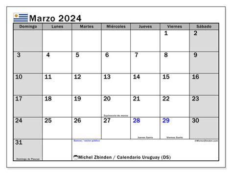Calendario Marzo De 2024 Para Imprimir “45ds” Michel Zbinden Uy
