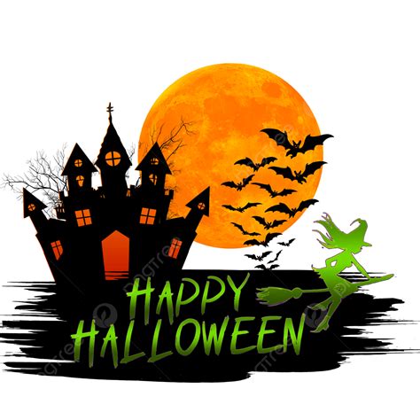 Happy Halloween Horror House With Moon Design Halloween Happy