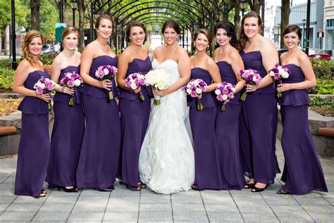 Bridal Party In Purple Dresses