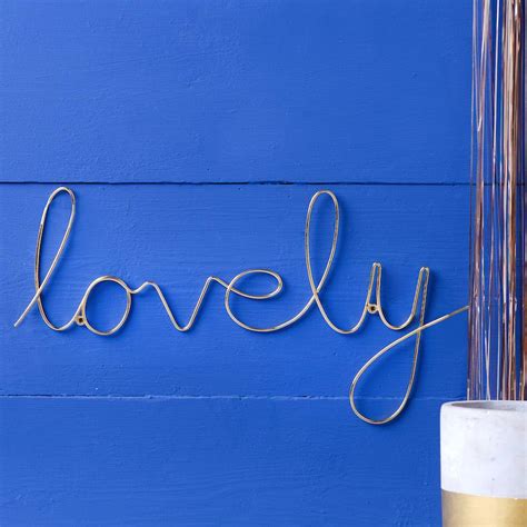 Gold Script Wire Lovely Word By The Letteroom