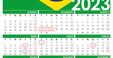Calendário 2023 Brasil Calendarena