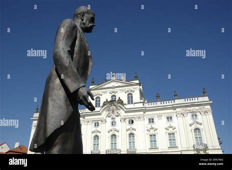 Prague Czech Republic The Tomas Garrigue Masaryk Statue And The