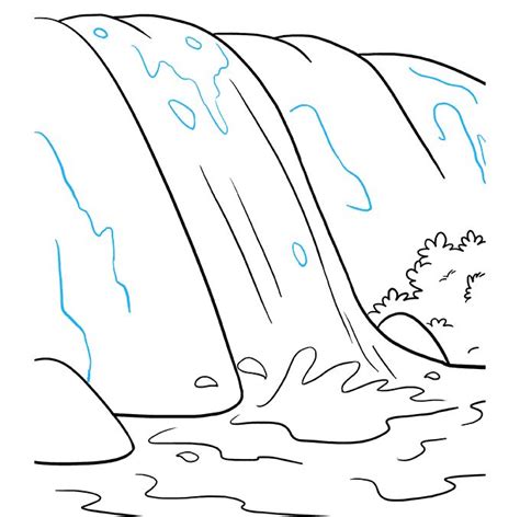 How To Draw A Waterfall Really Easy Drawing Tutorial In 2021
