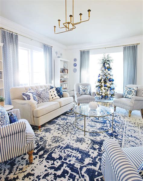 Getting A Blue And White Living Room Ready For Christmas Artofit