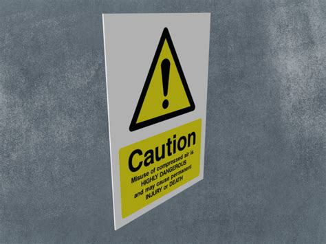 Caution Compressed Air Misuse Sign The Safety Sign Company