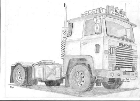 Een flink deel van onze wegen wordt gevuld met vrachtwagens. Kleurplaat Scania V8 KERMIS_KLEURPLATEN - kleurplatenl.com