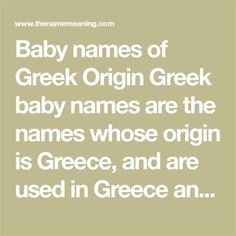 Baby Names Of Greek Origin Page 4 Of 10 The Name Meaning Baby