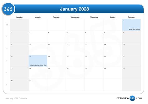 january  calendar