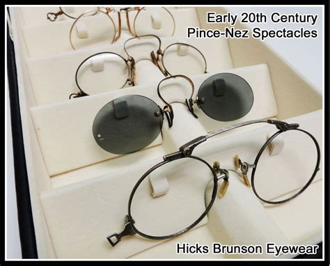 Antique Pince Nez Spectacles Hicks Brunson Eyewear Spectacles