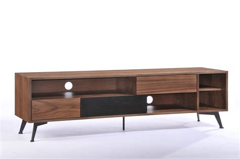 It comes with its own led light for easy operation and a single drawer for all your entertainment media and. Walnut and Black Wood Modern TV Stand Designs Columbus ...