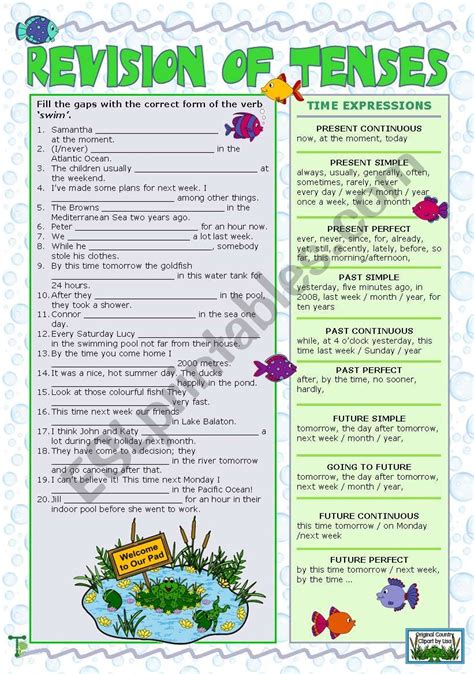 Revision Of Tenses ESL Worksheet By Tecus