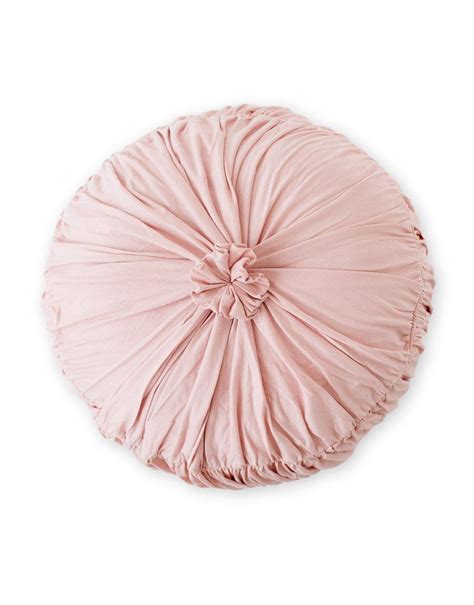 Rosette Round Cushion In Tuscan Pink Organic Cotton Beautiful