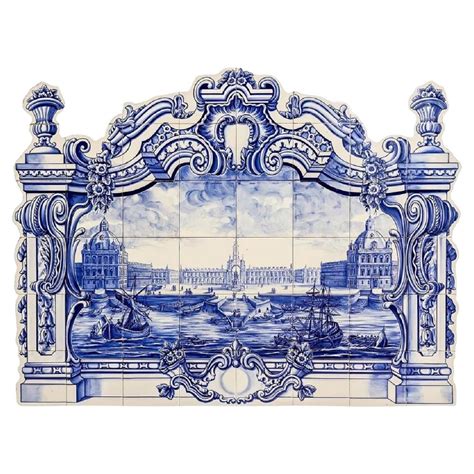 Azulejos Portuguese Hand Painted Tile Mural Lisbon Portugal Signed