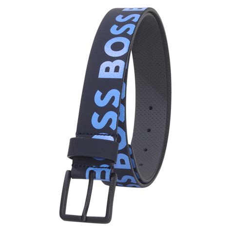 Hugo Boss Men S Ther Logo Bicol Belt Black Genuine Leather Sz Joylot Com