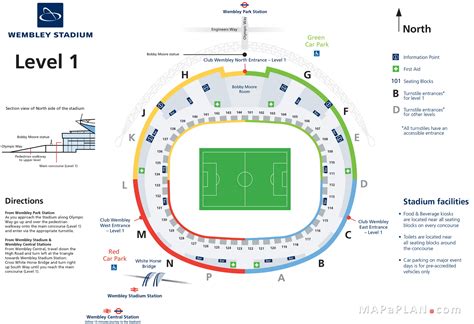 Wembley Stadium Seating Plan Level 1 Map