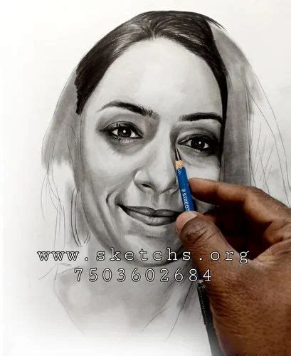 Realistic Black And White Sketch Artist Size 12x16 Inch At Rs 1000