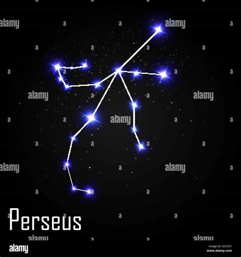 Perseus Constellation With Beautiful Bright Stars On The Backgro Stock